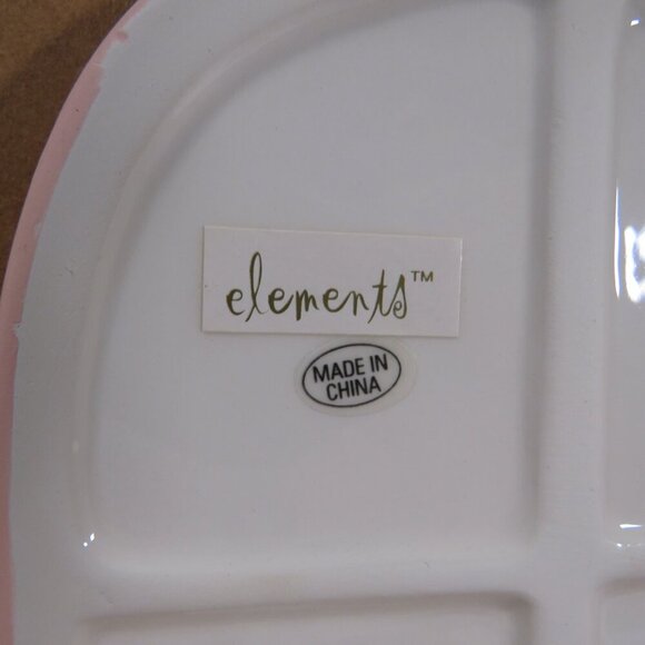 Elements Trinket Dish / Plate Ceramic Pink Rose with Diamond design embossed - Picture 5 of 5